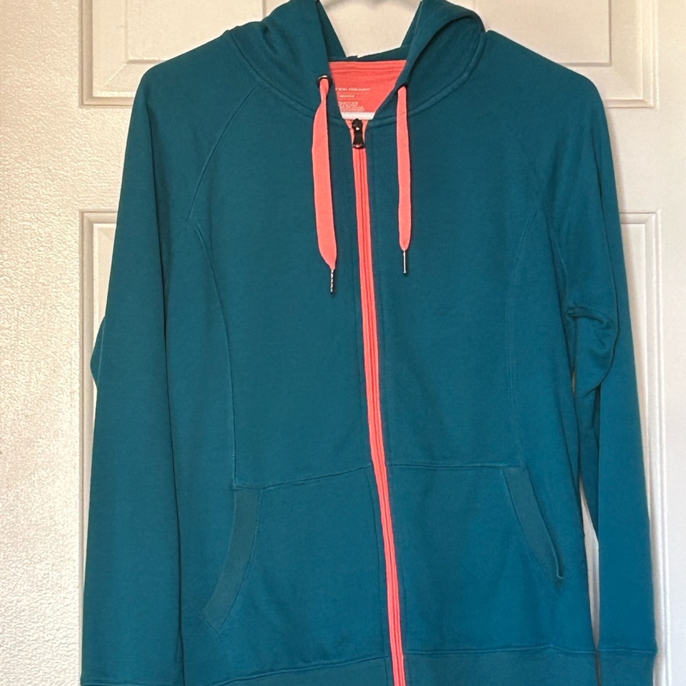 TEK GEAR M size ladie’s jacket;bluegreen with pink accent;slightly used